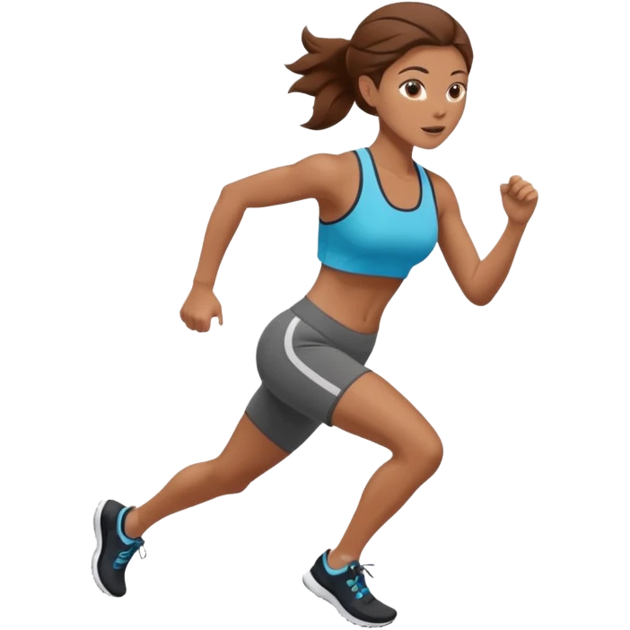 Naked woman with brown hair running emoji