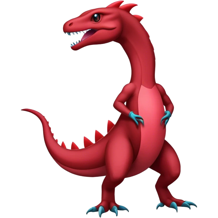 Badass black and red salamence-salazzle-hybrid, full body emoji