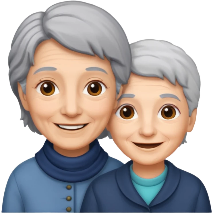 lo mismo que estas haciendo solo coloca alado de la abuela un hombre joven  emoji