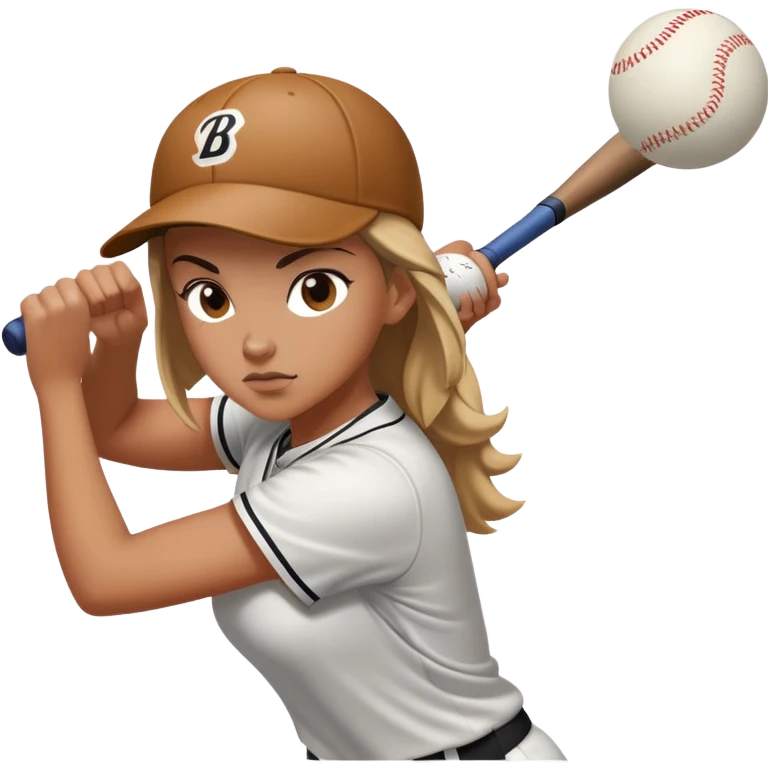 Baylee hitting a ball emoji