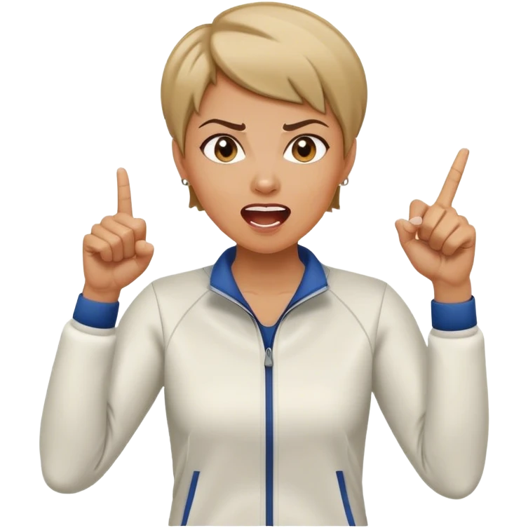 female sport coach pointing finger and yelling emoji