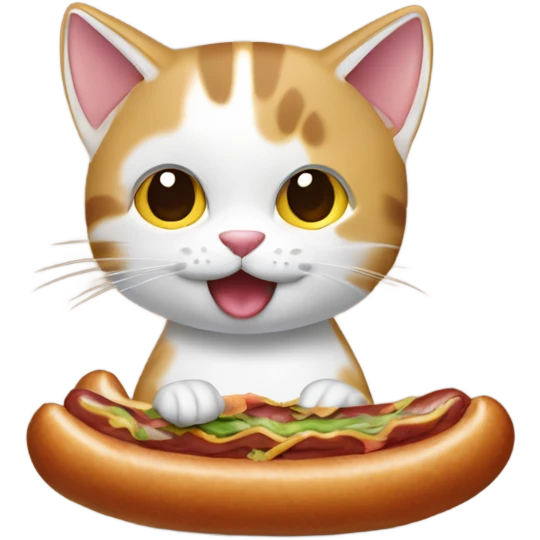 Gato comiendo salchicha emoji