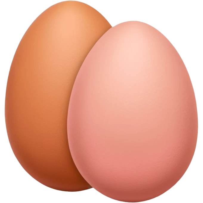 two skin tone peachy beige-pink egg shaped balls/spheres, both same size and same color, add a wrinkly skin texture to both.  emoji