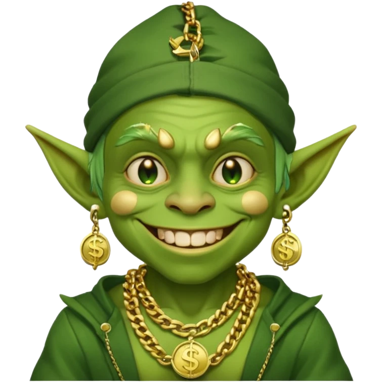 Goblin Rapperr with dollor chain  emoji