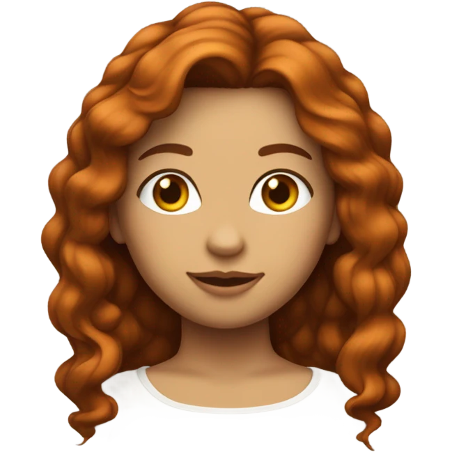 menina ruiva, cabelo liso, branca emoji