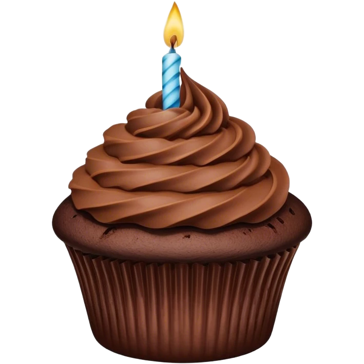 Chocolate birthday cupcake emoji
