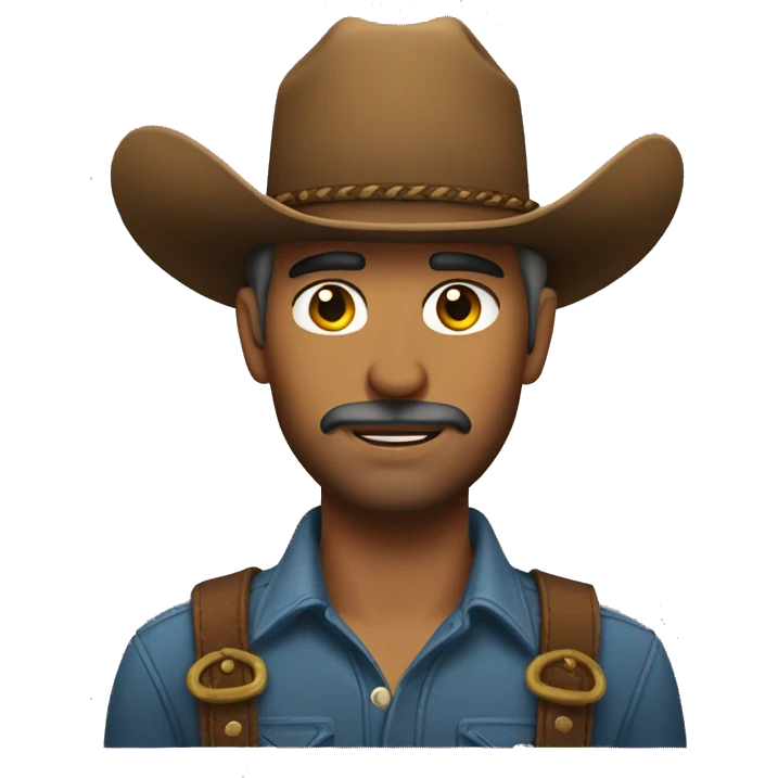 Vaquero de pelo banco sin barba emoji