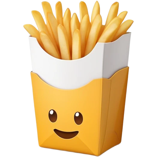 Ultra basic french fry container with minimal details emoji