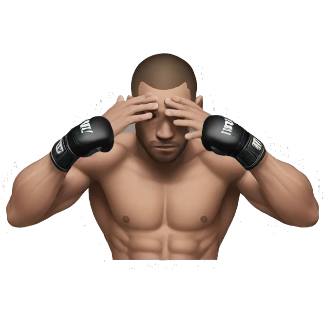 mma fighter hiding his face using hands emoji