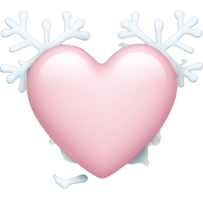 Light pink heart with two snowflakes beside it emoji