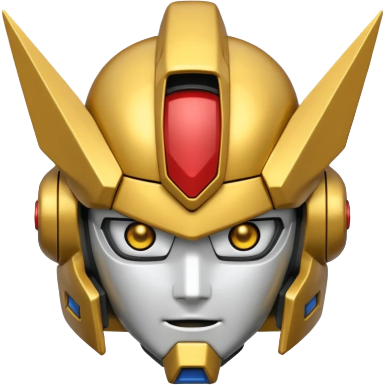Gundam head with gold, no eyes emoji