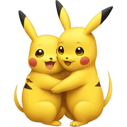 pikachus hugging each other emoji