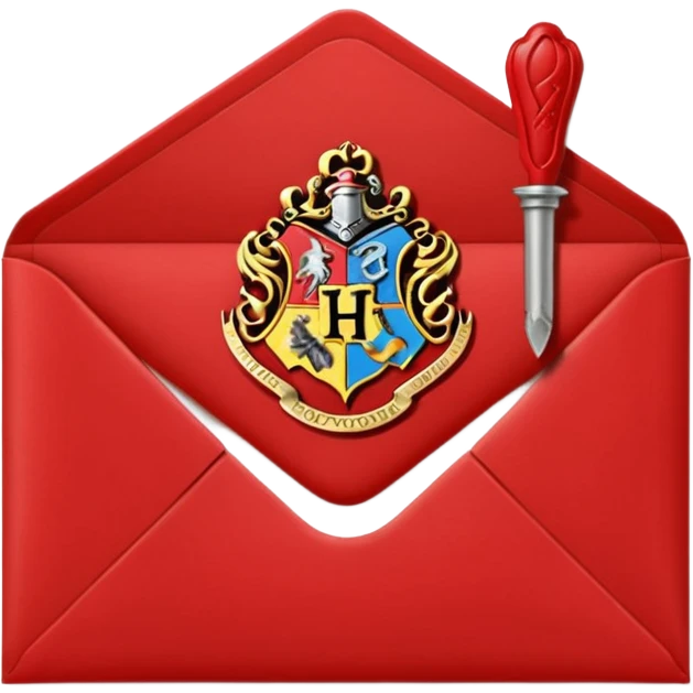 Hogwarts envelope with sealing wax emoji