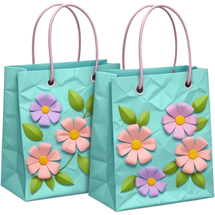 2 aesthetic shopping bag with pattern emoji