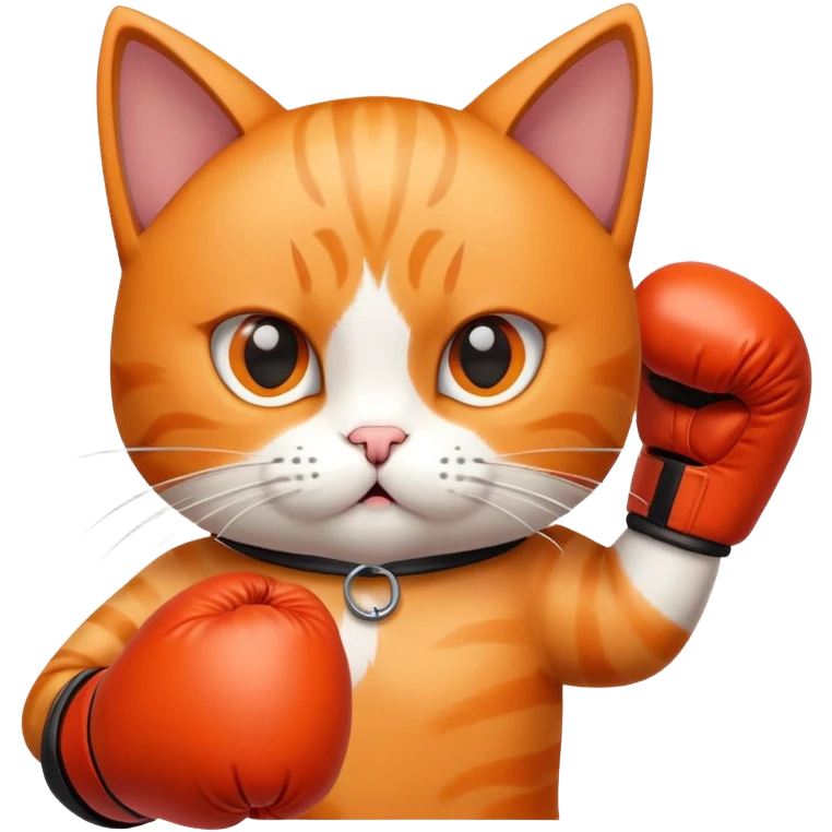 Cat wearing boxing glove emoji