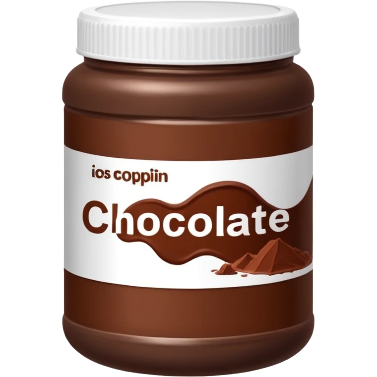 chocolate protein powder jar labeled chocolate picture icon emoji