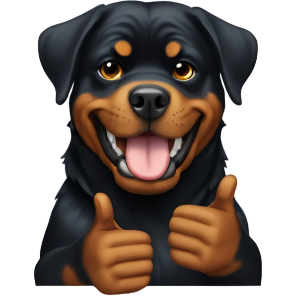 Rottweiler giving thumbs up emoji