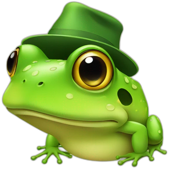 Frog with hat emoji
