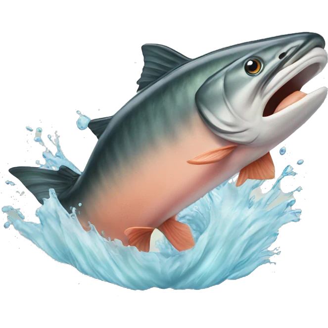 Salmon jumping  emoji