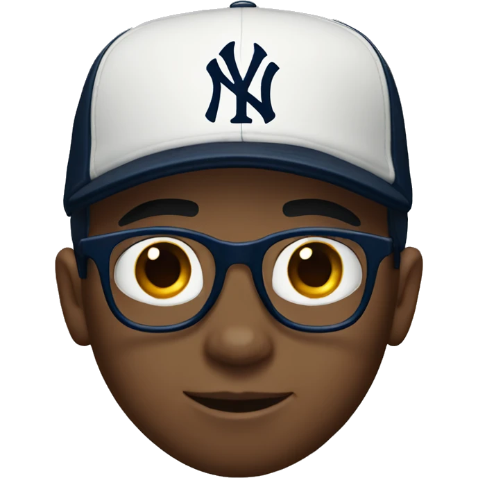 boy with yankees cap and glasses emoji