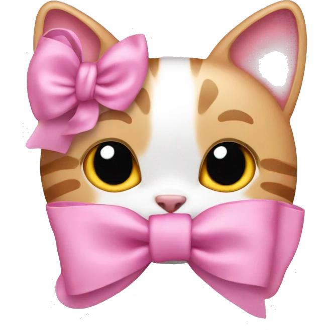 pink cats lovers bow emoji