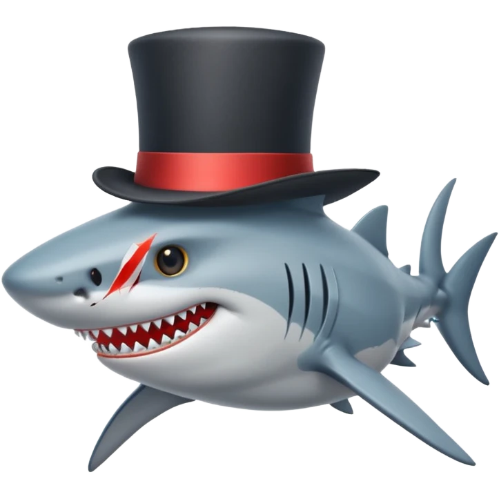 shark with a fancy top hat emoji