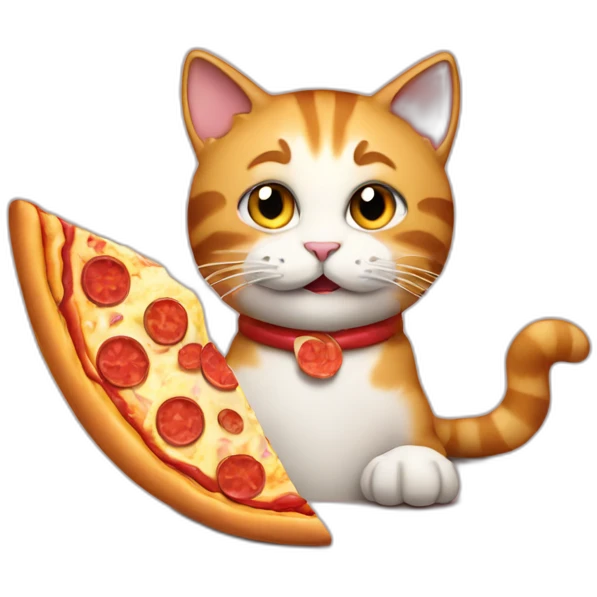 cat eats pizza emoji
