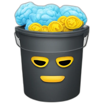 brain sunglasses trash can emoji