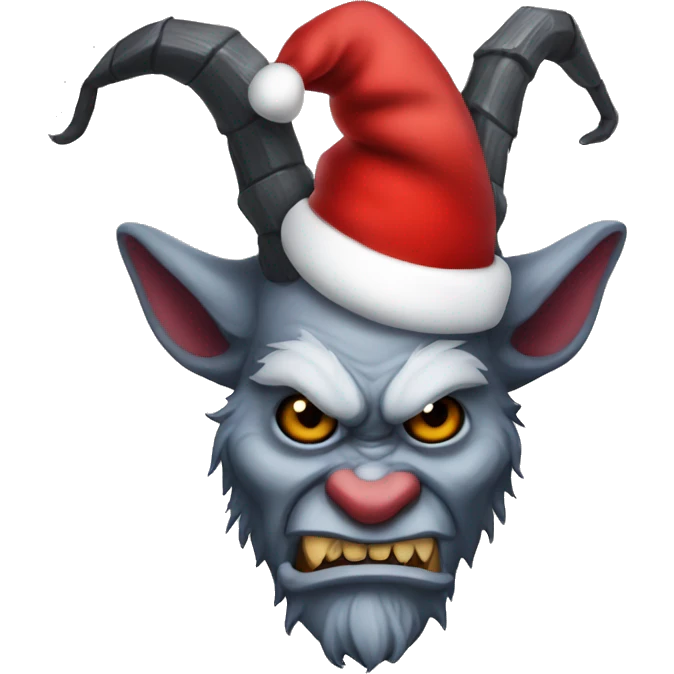 Krampus wearing Santa hat emoji