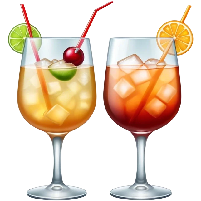 Two elegant specialty cocktails clinking emoji