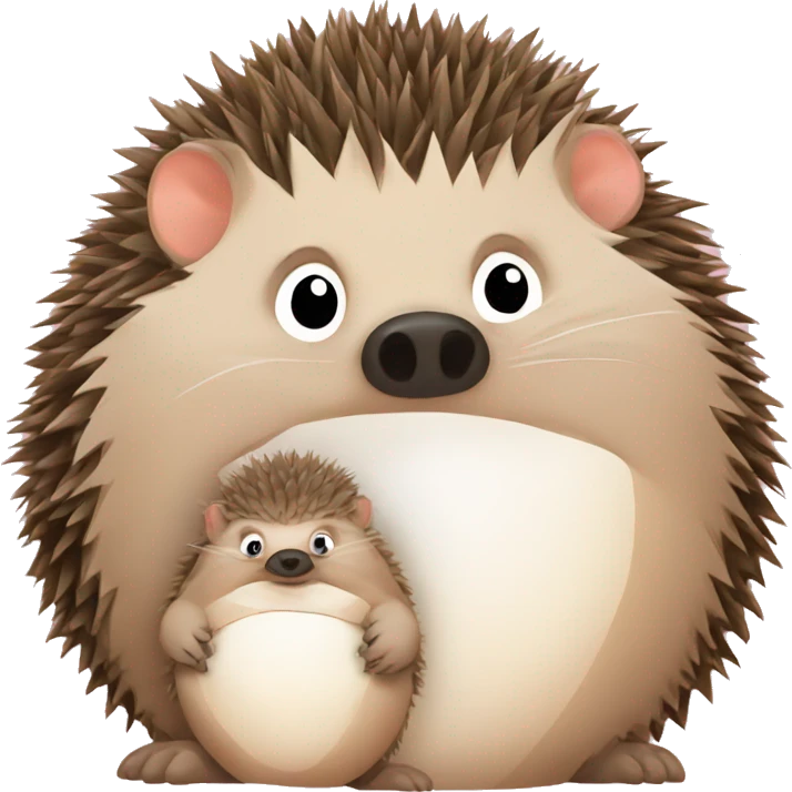 mama hedgehog and a baby emoji