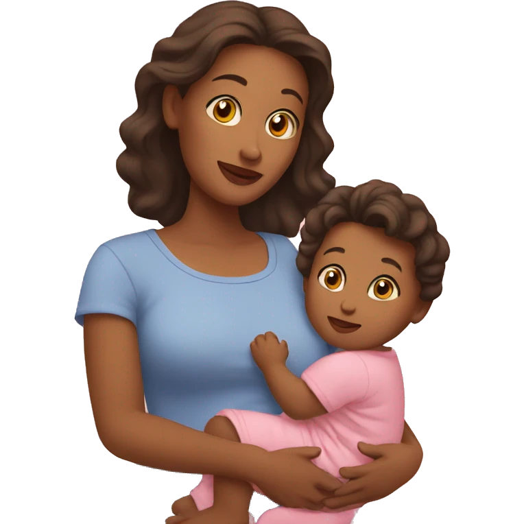 mom with her baby emoji