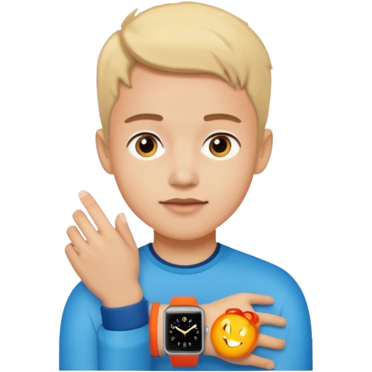 Young person wearing a smartwatch emoji