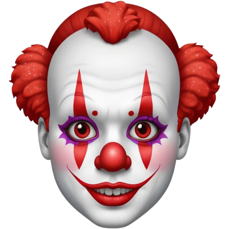 red glitter clown emoji