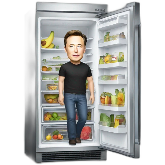 Elon musk in a refrigerator emoji