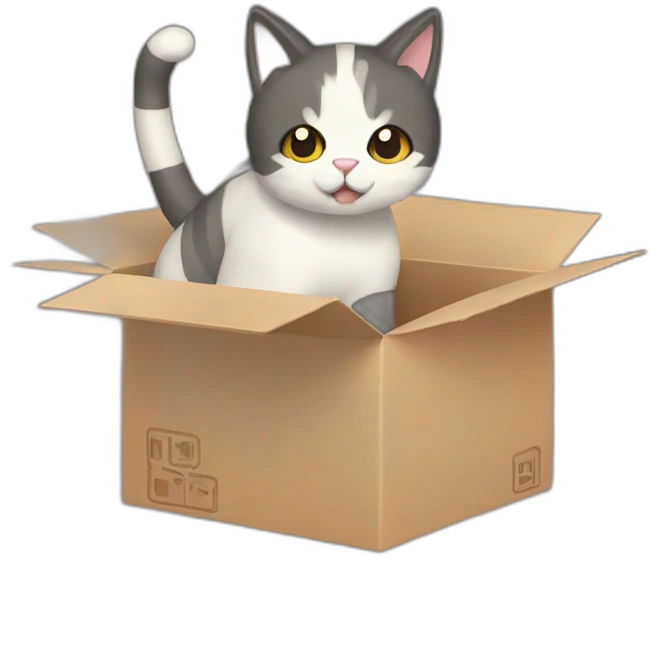 8-bit Cat in box emoji