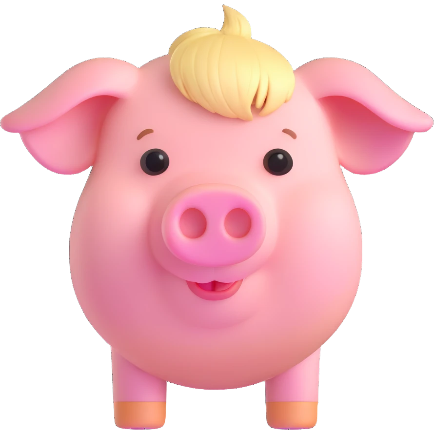 pig with blonde fringe emoji
