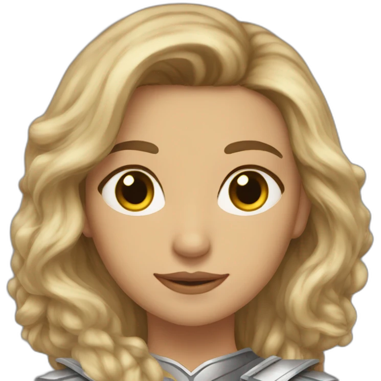 bird knight long brown hair golden eyes tan skin woman emoji