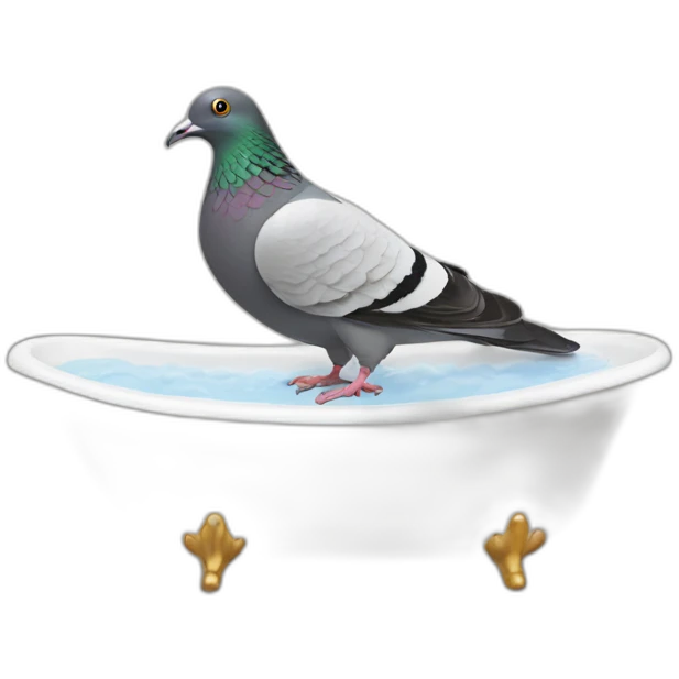 Pigeon in bath emoji