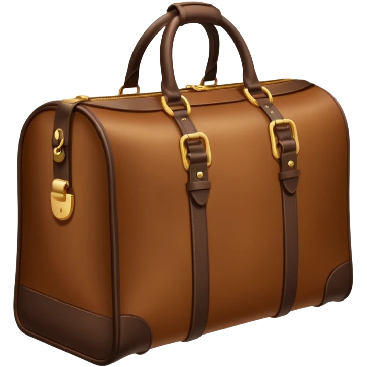 Brown gold luxury travelling bag  emoji