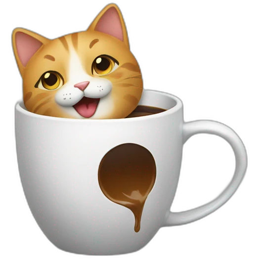 a cat drops a coffee mug emoji