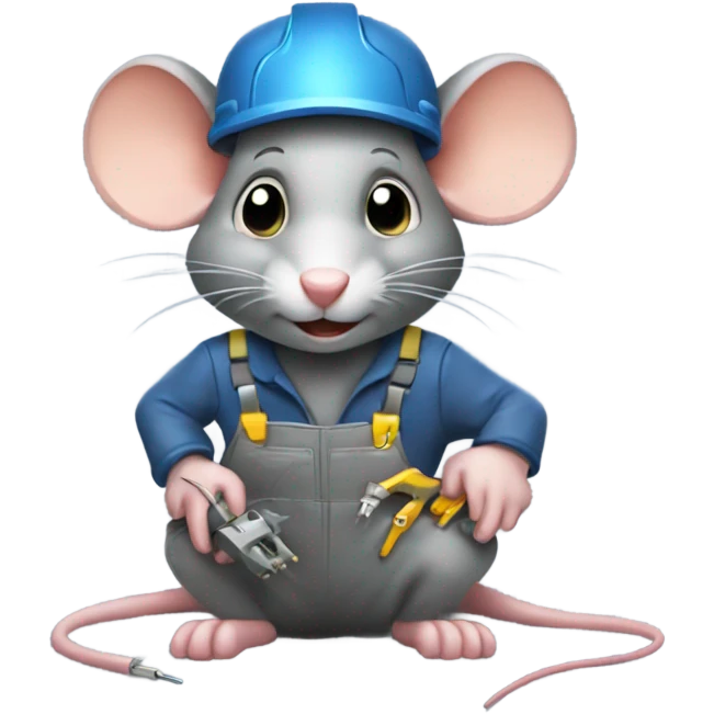 A rat trying to be an electrician emoji