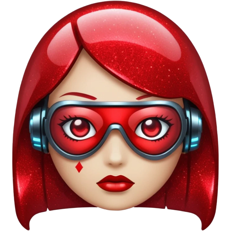 red glitter cyberpunk emoji