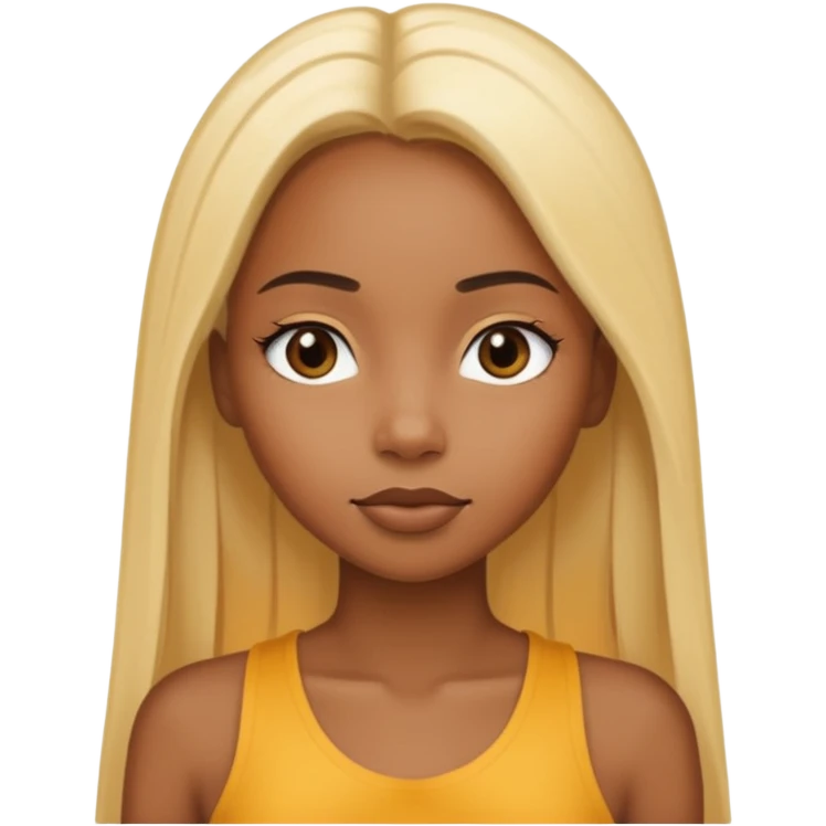 Black girl with long straight blonde hair emoji