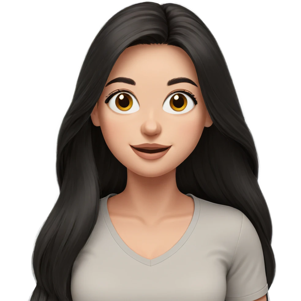 smiling girl with long hair emoji