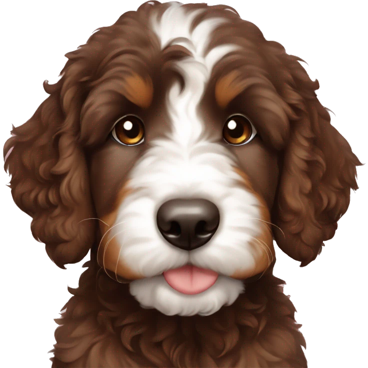 bernedoodle puppy brown nose emoji