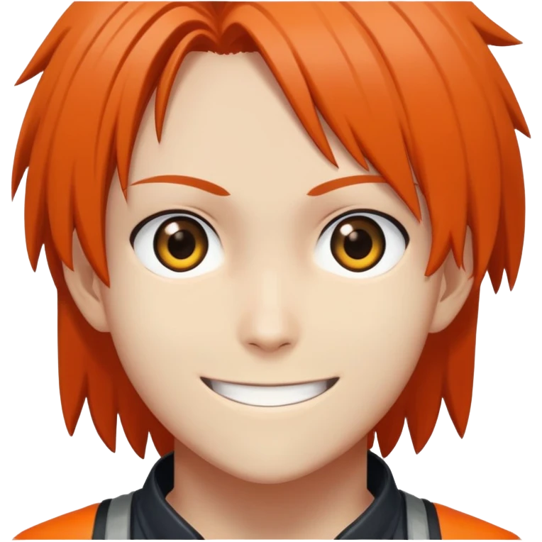 Makima from Chainsaw Man, slightly tilted head, mysterious smile emoji