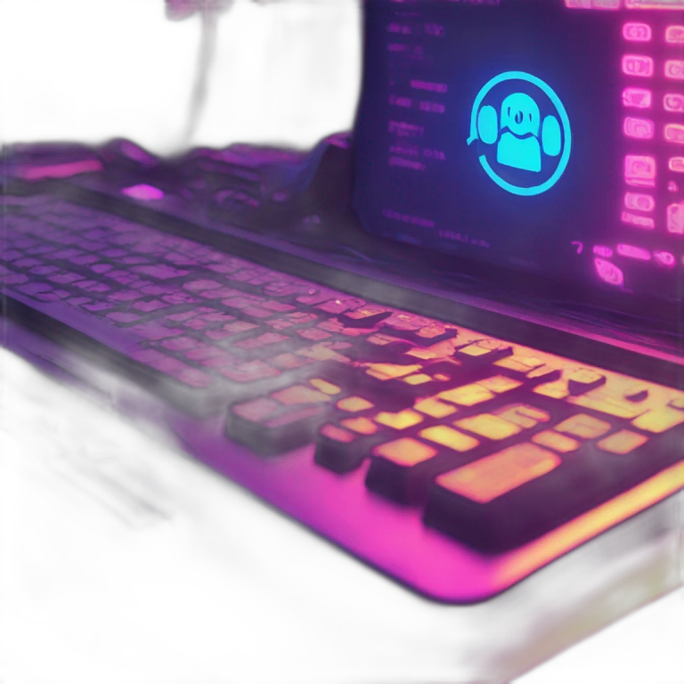 Digital Keys in a cyberpunk environment with neon lighting. emoji
