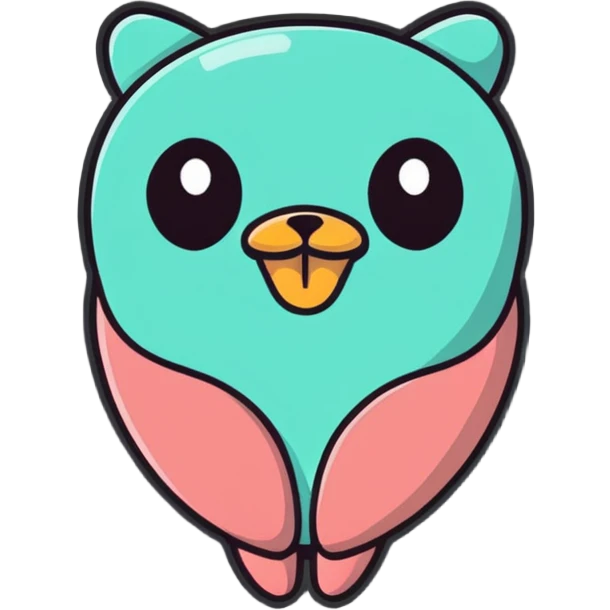 cartoon thyroid gland, cute and approachable emoji