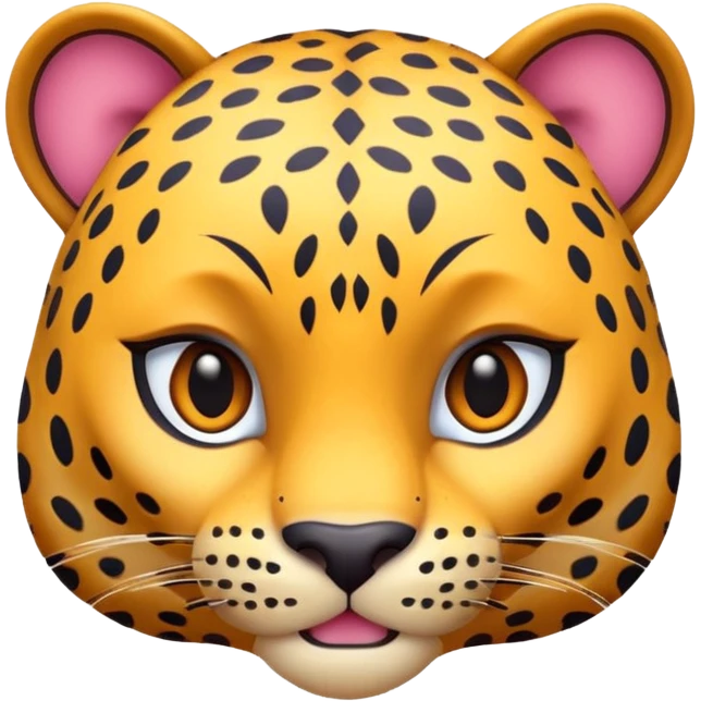exotic leopard character, spotted fur, cute fierce face, 3D cartoon, mobile game icon style, clean background, no text, no watermark
 emoji
